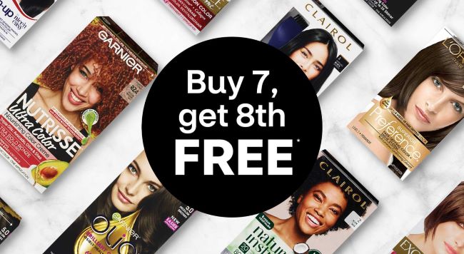 Buy 7, get 8th free* on hair color products with ExtraCare membership