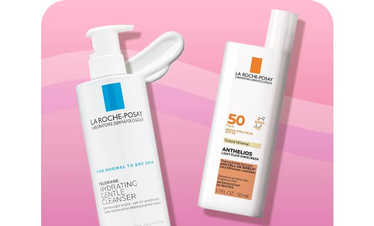 La Roche-Posay Hydrating Gentle Cleanser and Anthelios Tinted Mineral Light Fluid sunscreen