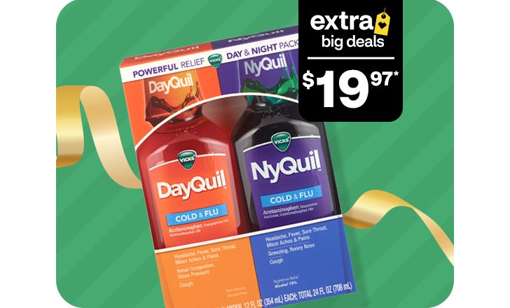 $19.97, combined package of DayQuil and NyQuil cold and flu liquid cold remedy.