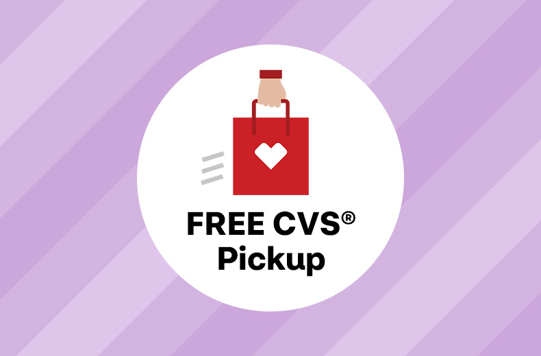 Free CVS Pickup, pictogram of a CVS shopping bag