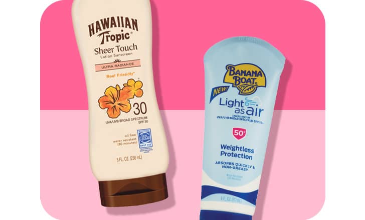 Hawaiian Tropic and Banana Boat sunscreen products.