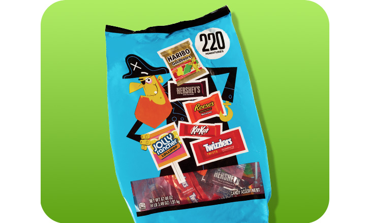 Two bags of assorted Halloween candy
