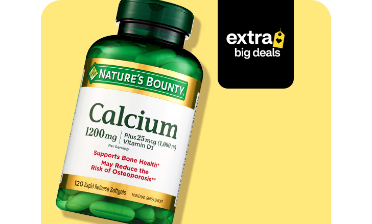 Nature's Bounty Calcium supplements, extra big deals.