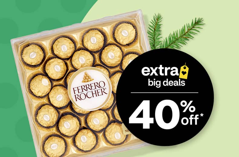 Get 40 percent off, a box of Ferrero Rocher chocolates.