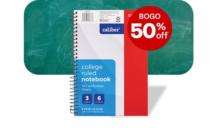 Buy one, get one 50 percent off, Caliber notebook