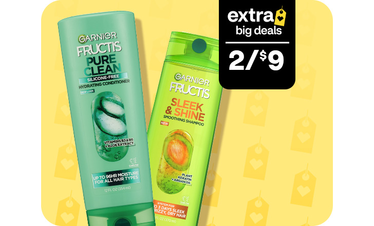 Two for $9, Garnier Fructis shampoo and conditioner