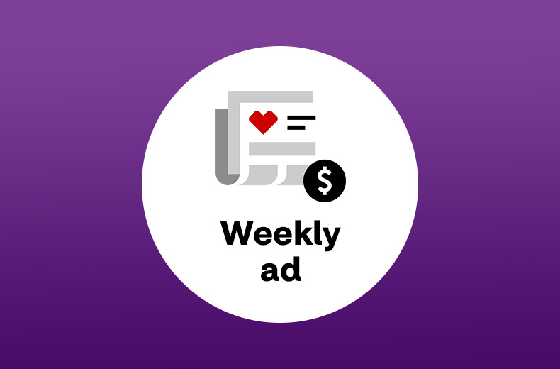 Pictogram of weekly circular, dollar sign icon, bat silhouettes