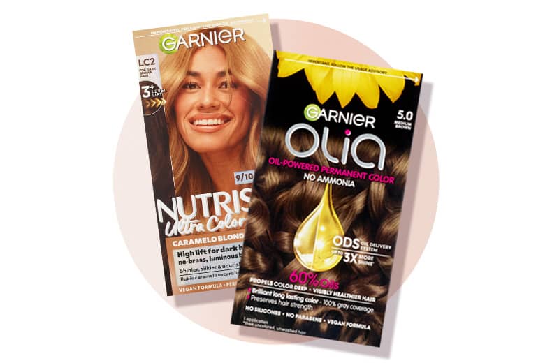Garnier Nutrisses and Olia hair color products
