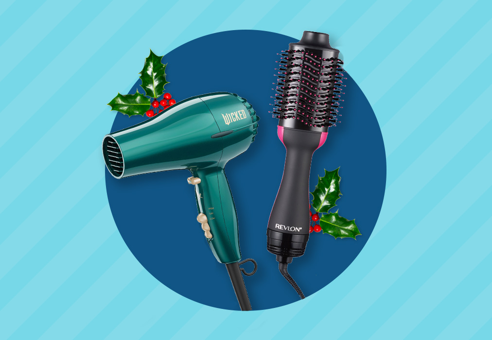 A Conair Wicked blowdryer and a Revlon styling brush.