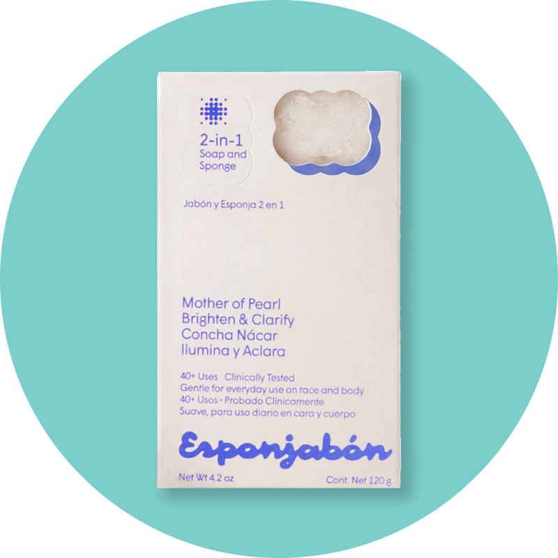 two-in-one soap and sponge