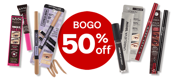 National Brow Day, buy one get one fifty percent off on brow makeup from L'Oréal Paris, Maybelline and more