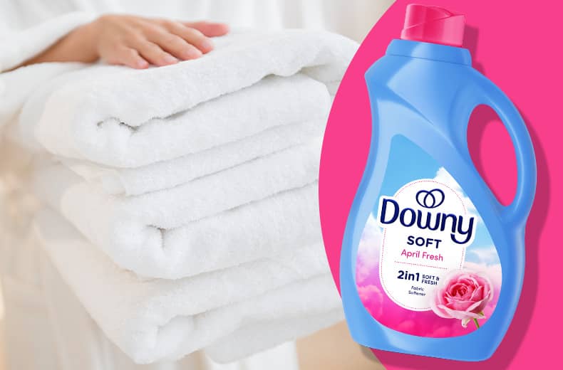 Downy Soft April Fresh fabric softener.