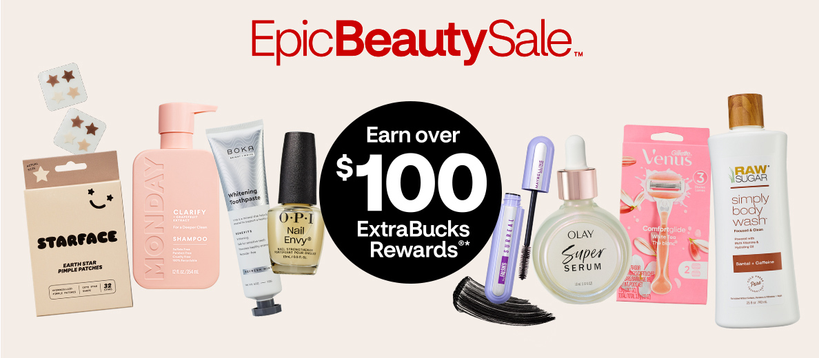 Save on brands like: Venus, Olay, Maybelline, Monday, Boka, Scarface and more.