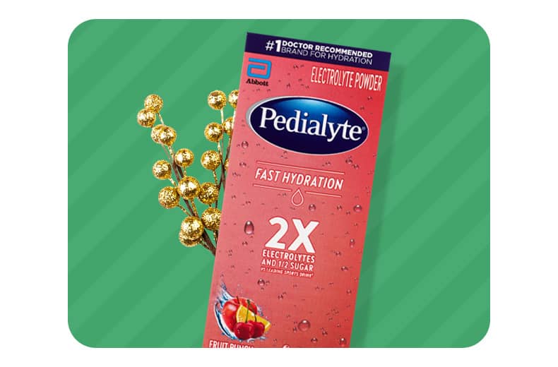 A box of Pedialyte fast hydration support product