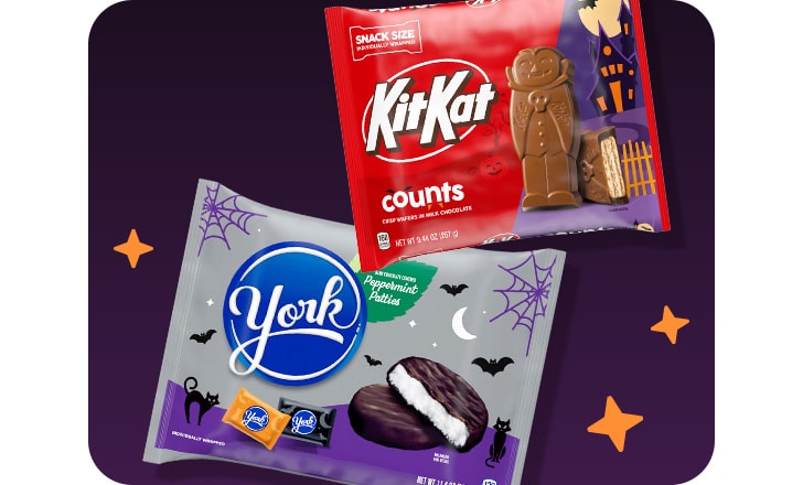 Snack-size Kit Kats and York Peppermint Patties