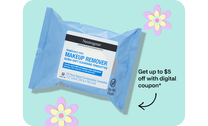 Neutrogena makeup remover. Get up to $5 off with digital coupon.
