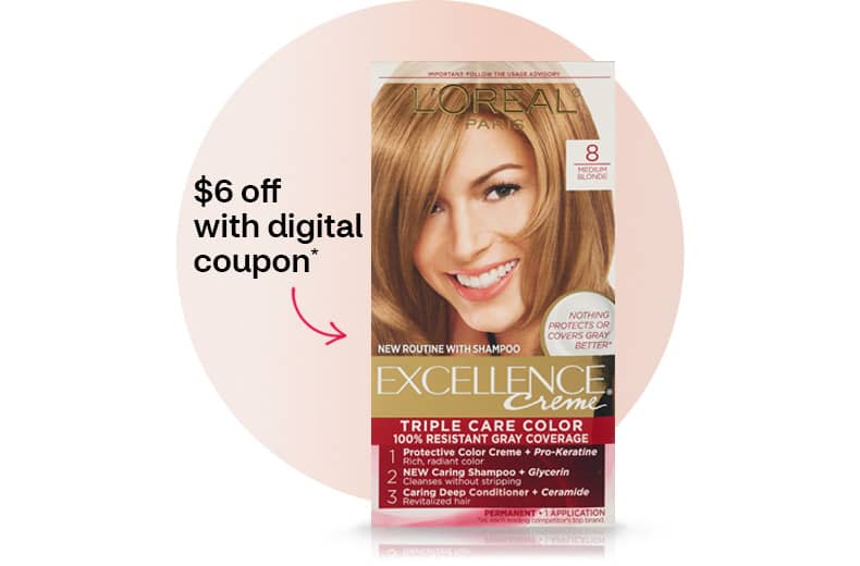 $6 off with digital coupon, L'Oreal Paris Excellence Creme hair color.