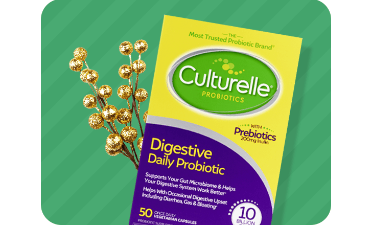 A box of Culturelle probiotics capsules.