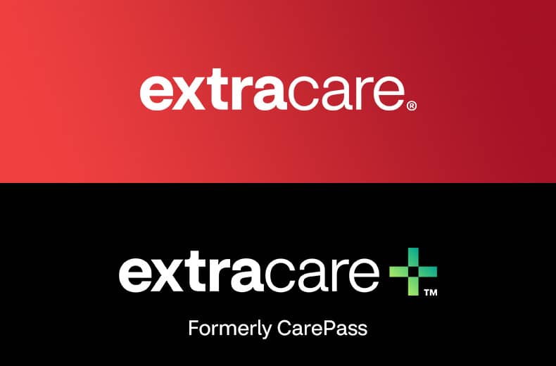 ExtraCare® logo, ExtraCare Plus™ logo, formerly CarePass