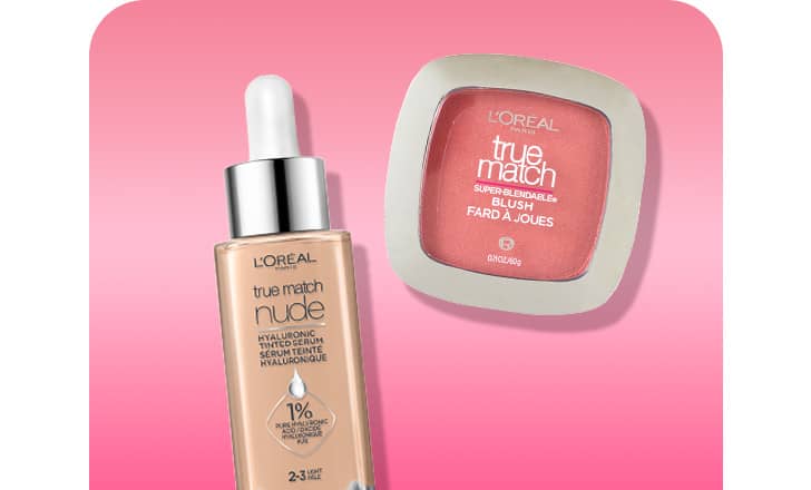 L'Oréal Paris True Match tinted serum and blush.