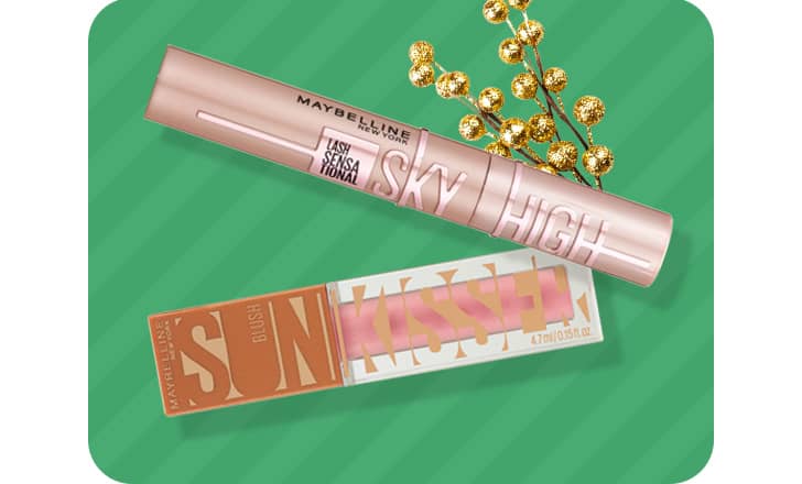 Maybelline Sky High mascara and Sun Kiss lip color.