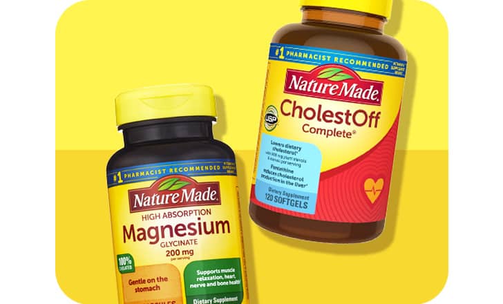 Nature Made Magnesium and CholestOff supplements