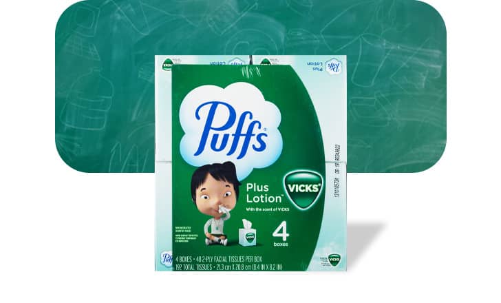 Puffs plus lotion tissues