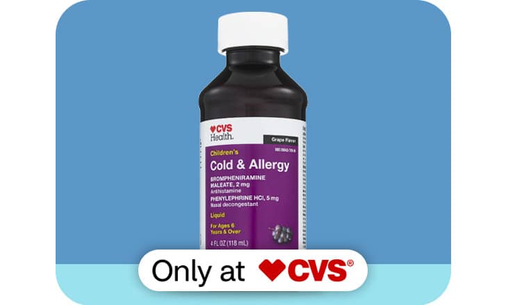 CVS Health Children's Cold and Allergy remedy, only at CVS.