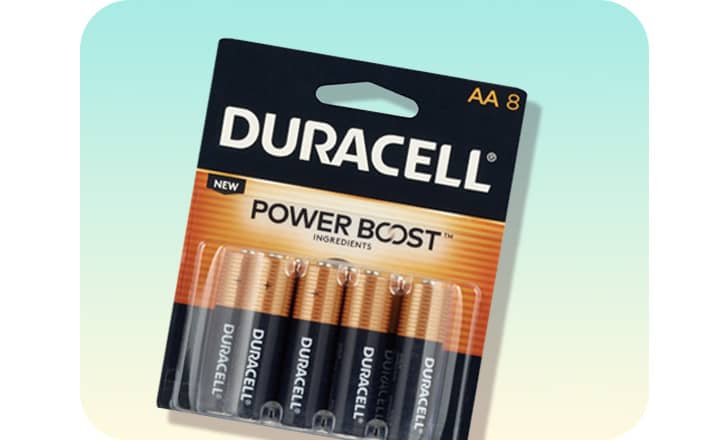 A package of Duracell AA batteries