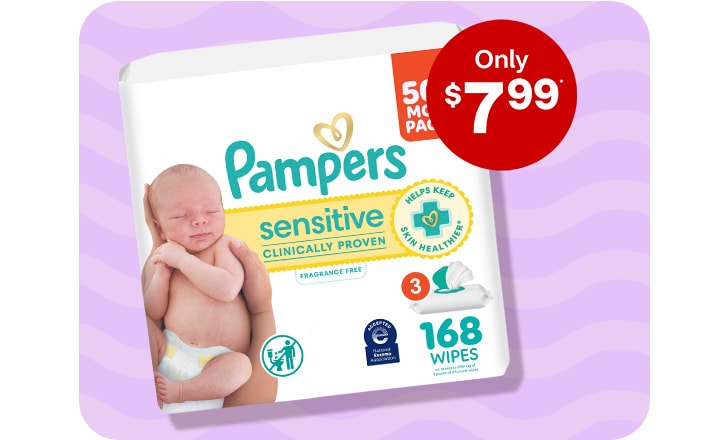 Only $7.99. Pampers wipes
