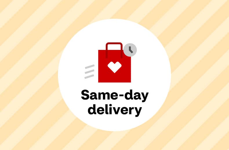 Pictogram of CVS shopping bag with clock