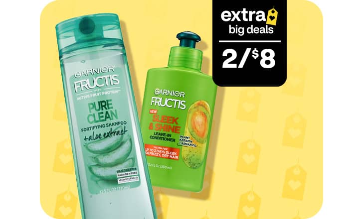 Two for $8, get $3 off digital coupon, Garnier Fructis shampoo and conditioner