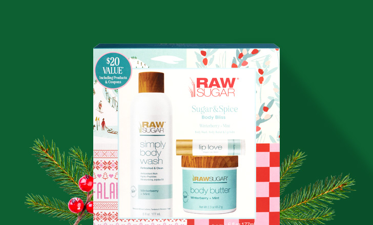 Raw Sugar body wash and body butter gift set