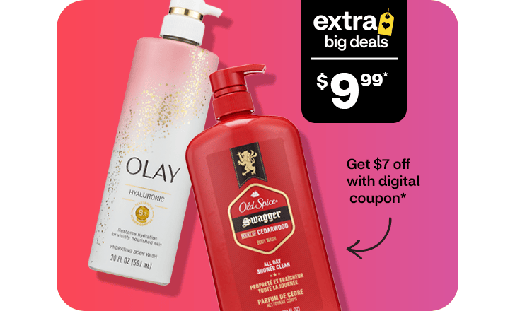 $9.99, get $7 off with digital coupon, Olay and Old Spice body wash