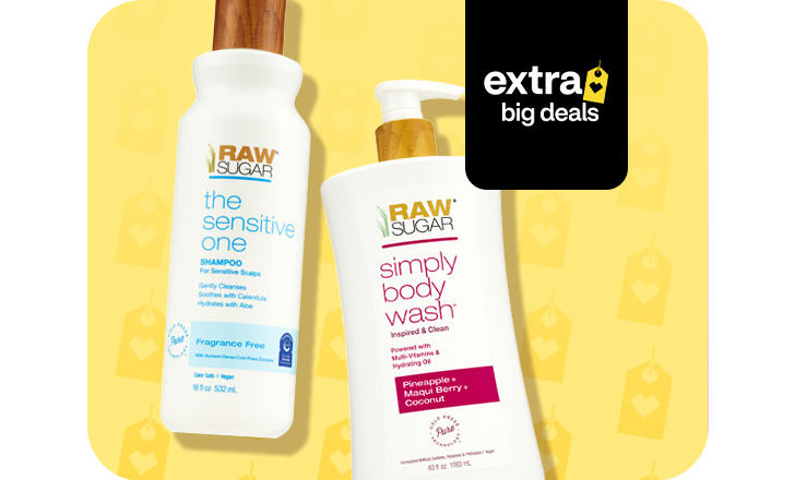 Raw Sugar shampoo and body wash products
