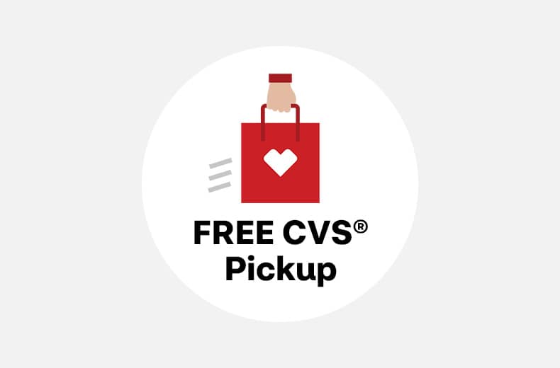 Pictogram of CVS shopping bag for free CVS pickup