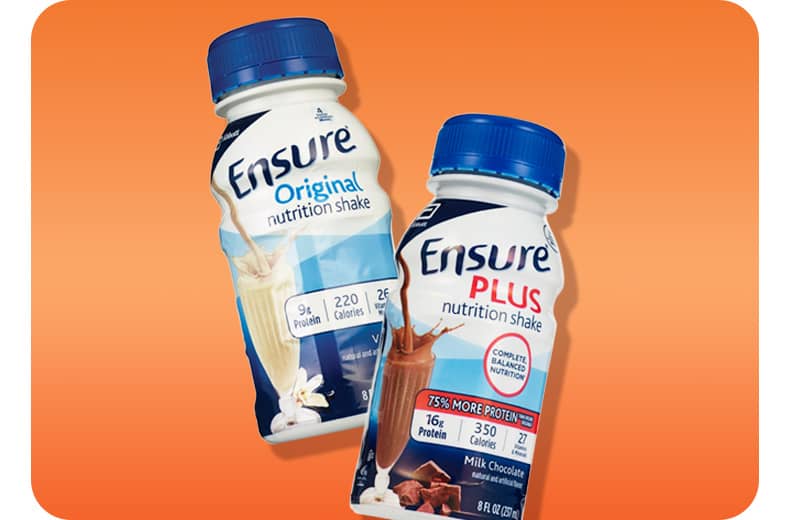 Ensure Original and Plus nutrition shakes.