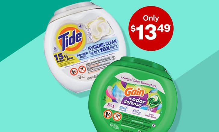 Only $13.49, Tide and Gain laundry detergent pods