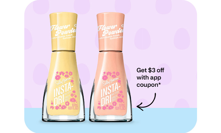 Get $3 off with app coupon. Yellow and pink Sally Hansen nail polish
