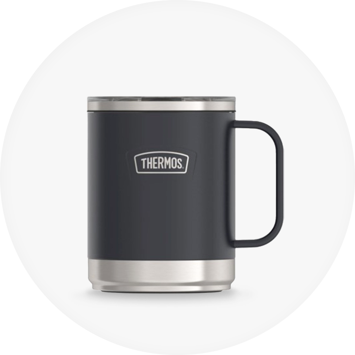 Black insulated Thermos mug