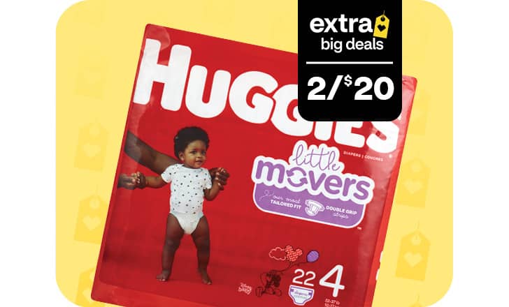 Two for $20, Huggies little movers diapers