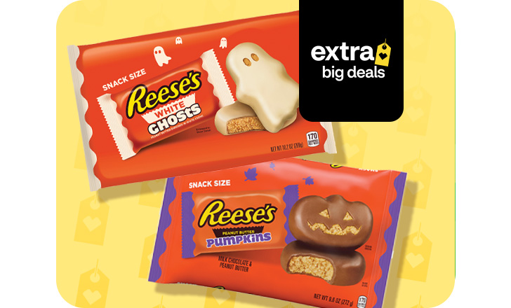 Snack size Reese's White Ghosts and Pumpkins Halloween candy