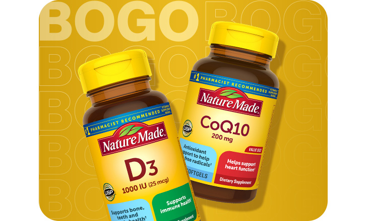 Buy 1, get 1 free. Nature Made D3 and CoQ10.