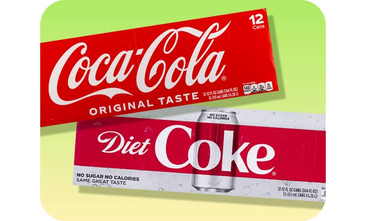 Coca-Cola and Diet Coke 12-packs of soda