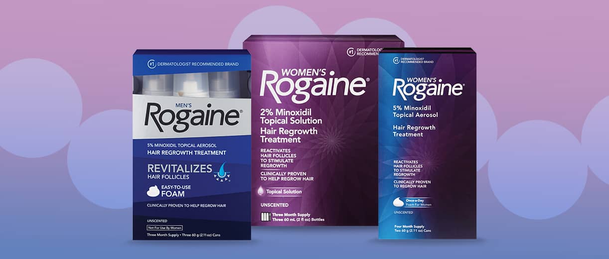 Rogaine hair regrowth products for men and women