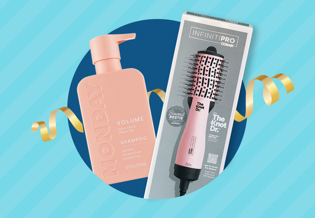 Curl Secret curling iron and Conair Infiniti Pro The Knot Dr. styling brush hair tools.