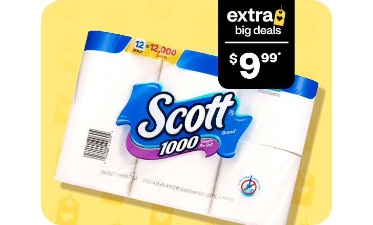 $9.99, 12 pack of Scott 1000 bathroom tissue