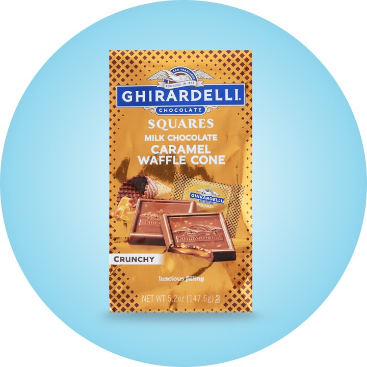 Ghirardelli milk chocolate caramel waffle cone chocolate squares