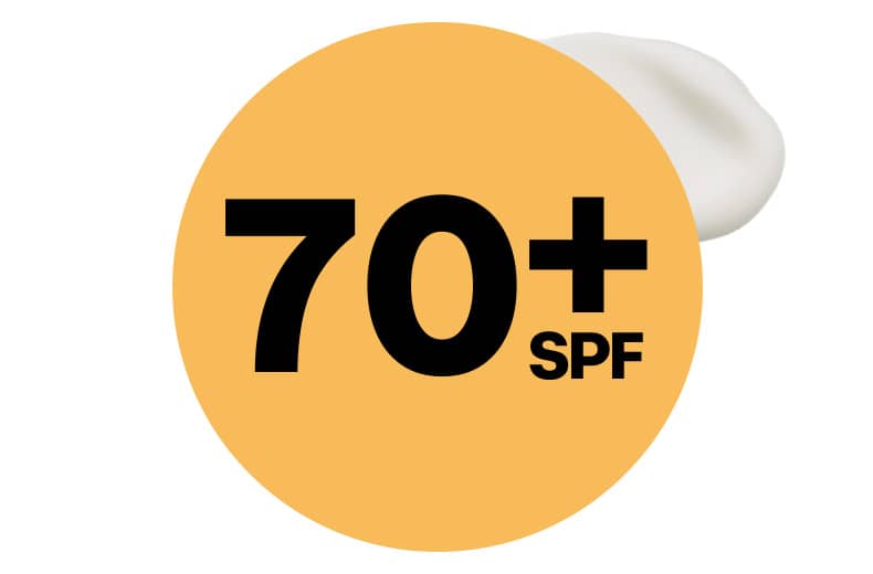 Seventy and above SPF sunscreen