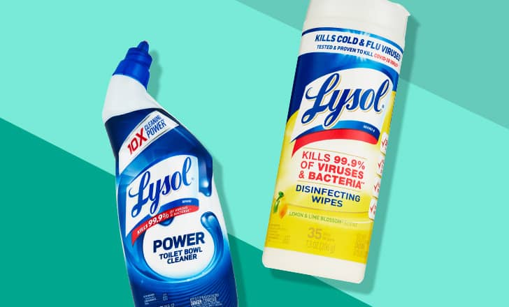 Lysol toilet cleaner and disinfectant wipes
